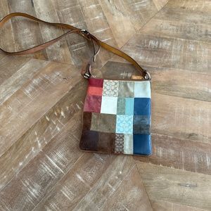 Vintage Coach Patched Crossbody
